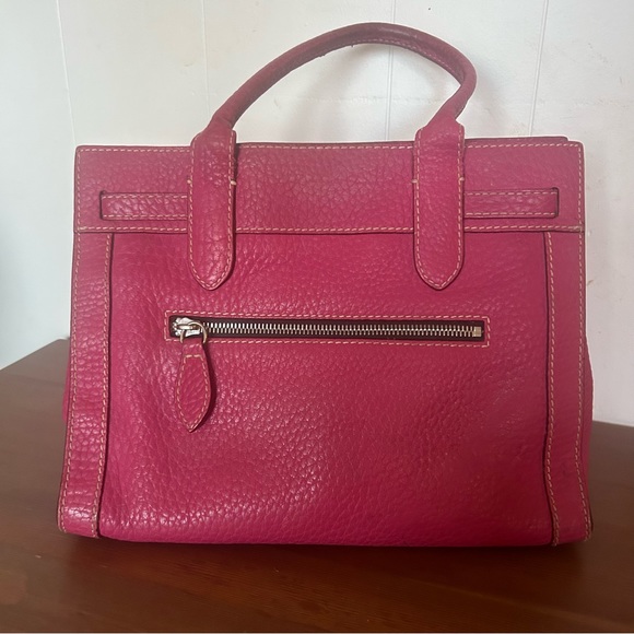 Dooney & Bourke Genuine Pink Pebble Grain Leather Purse Handbag w/ Tassel Detail - Picture 5 of 11